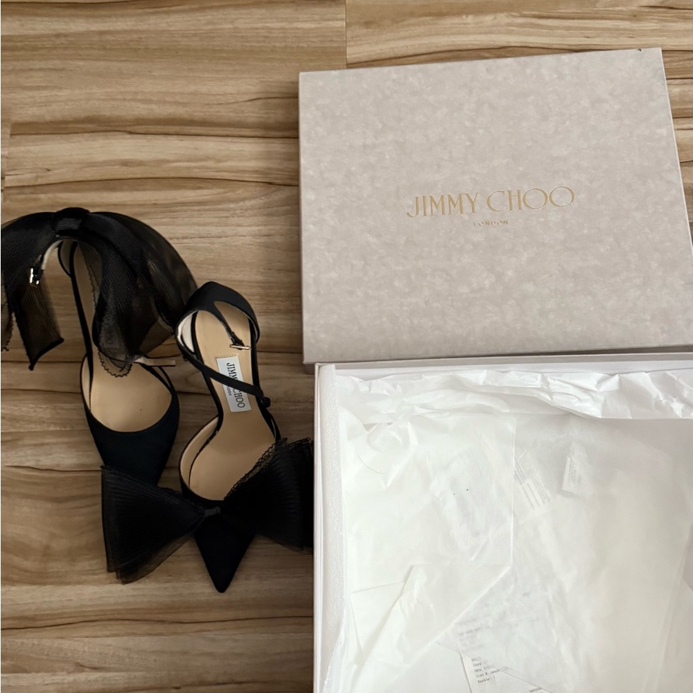 Jimmy Choo Black Averly 100 Heels - Picture 8 of 9